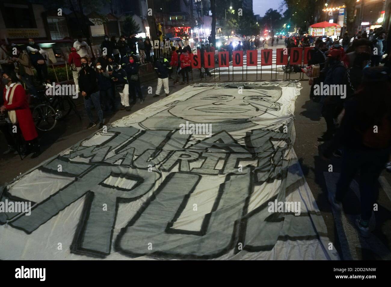 Bogota, Colombia. 23rd Nov, 2020. People pay tribute to Dilan Cruz, today he celebrates 1 year of being assassinated by an ESMAD agent Credit: Daniel Garzon Herazo/ZUMA Wire/Alamy Live News Stock Photo