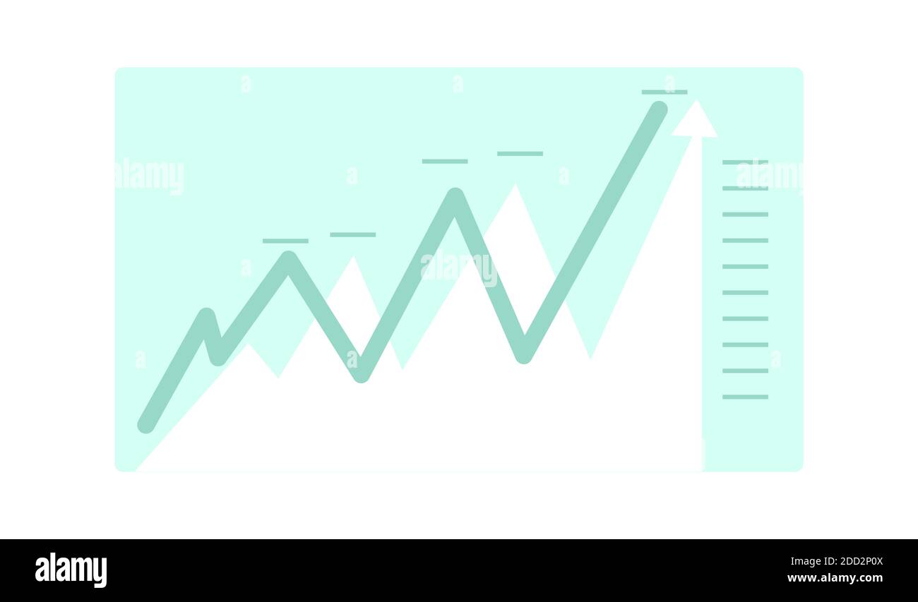 Abstract chart, financial graph, analytics element cartoon vector illustration Stock Vector