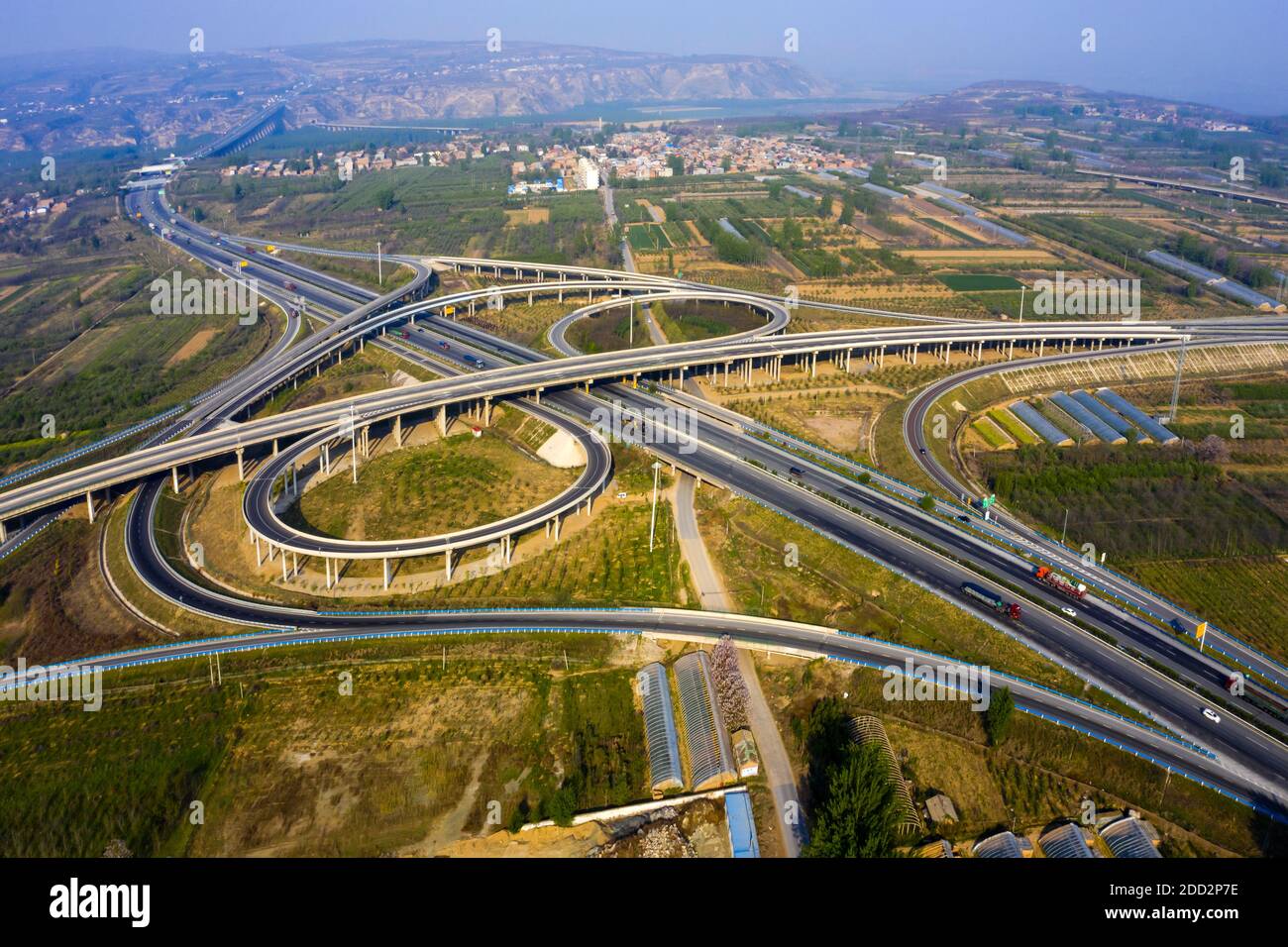 Henan province even huo high-speed (G30) and the north of high-speed (G59) each intersection Stock Photo