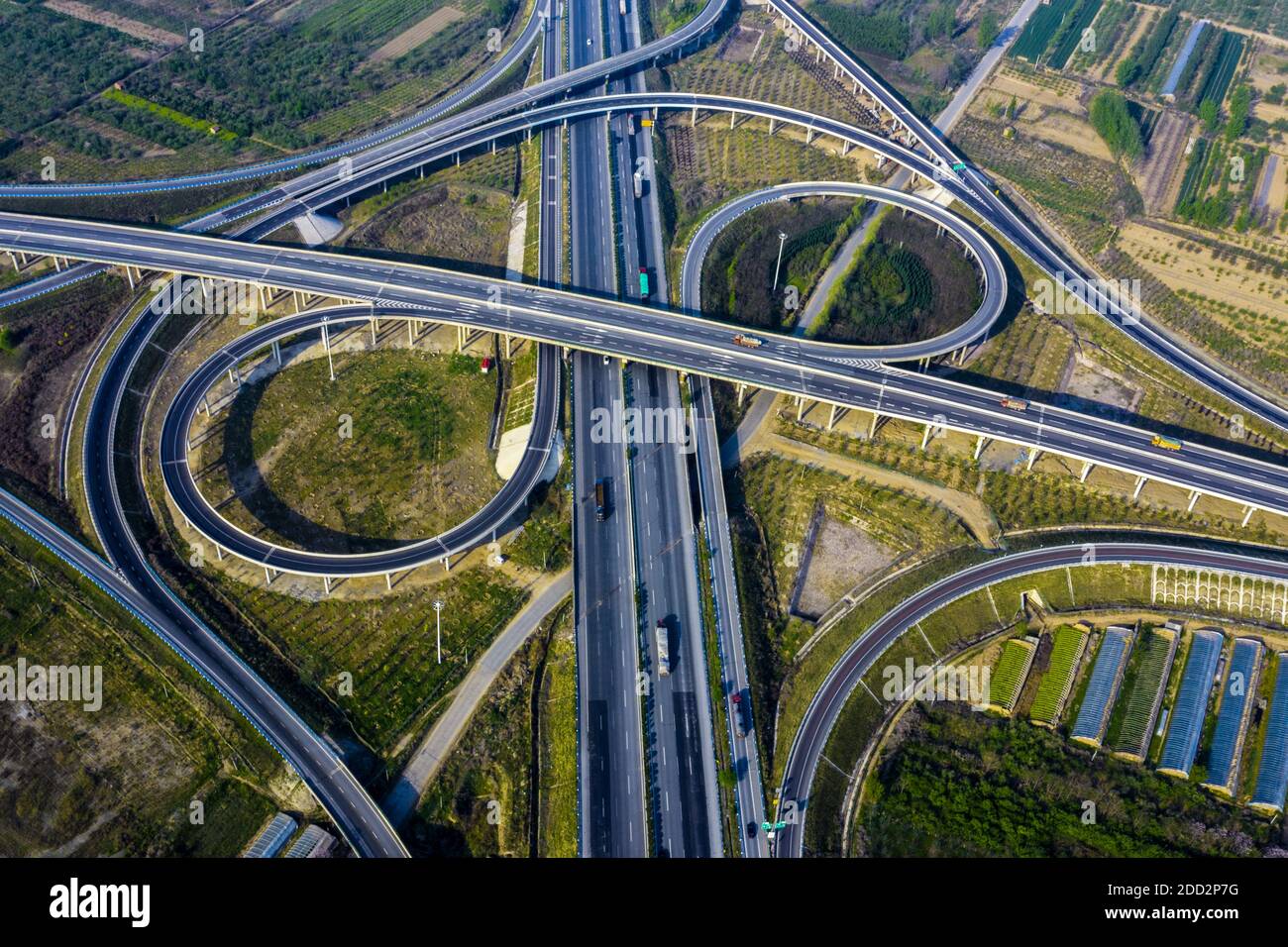 Henan province even huo high-speed (G30) and the north of high-speed (G59) each intersection Stock Photo