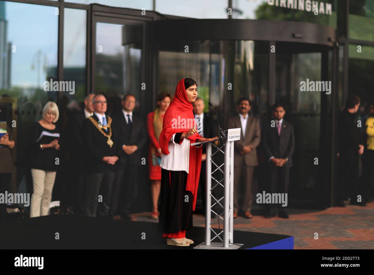 Malala Yusefzai speaking in Birmingham England Stock Photo
