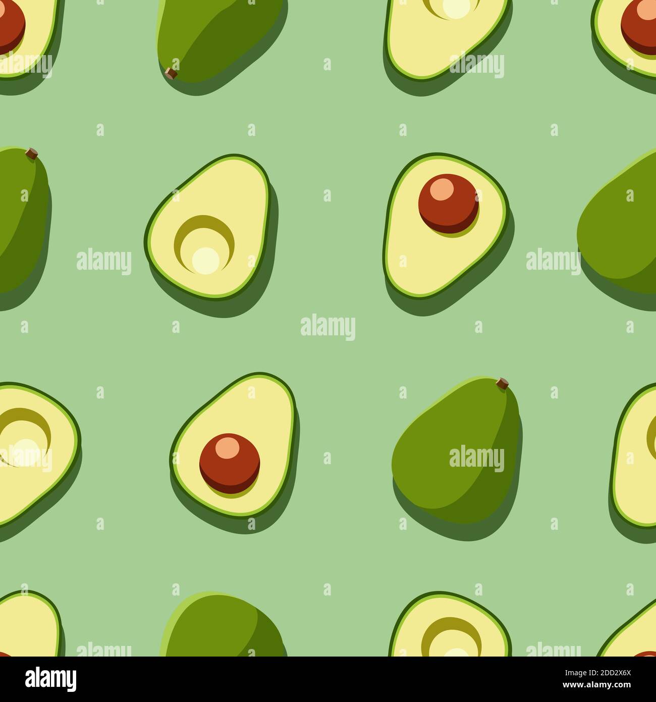 Avocado seamless pattern vector illustration Stock Photo - Alamy