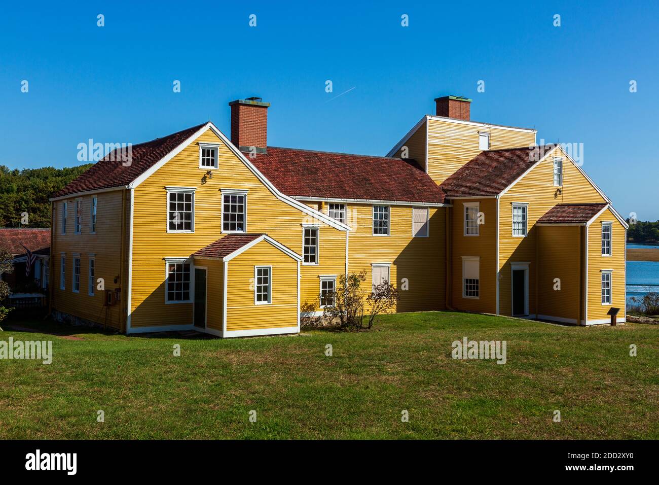 A view of the Wentworth Coolidge Mansion Portsmouth New Hampshire on a sunny, cloudless autumn day. It is a National Historic Landmark. Stock Photo