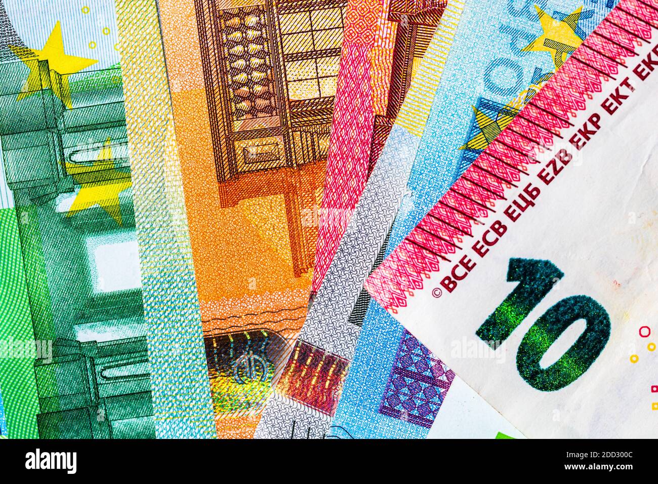 Close up of money euro banknotes, background of money euro isolated ...
