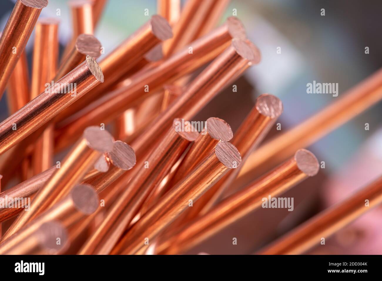 Copper Rod Closeup with Blurred Background Stock Photo Alamy