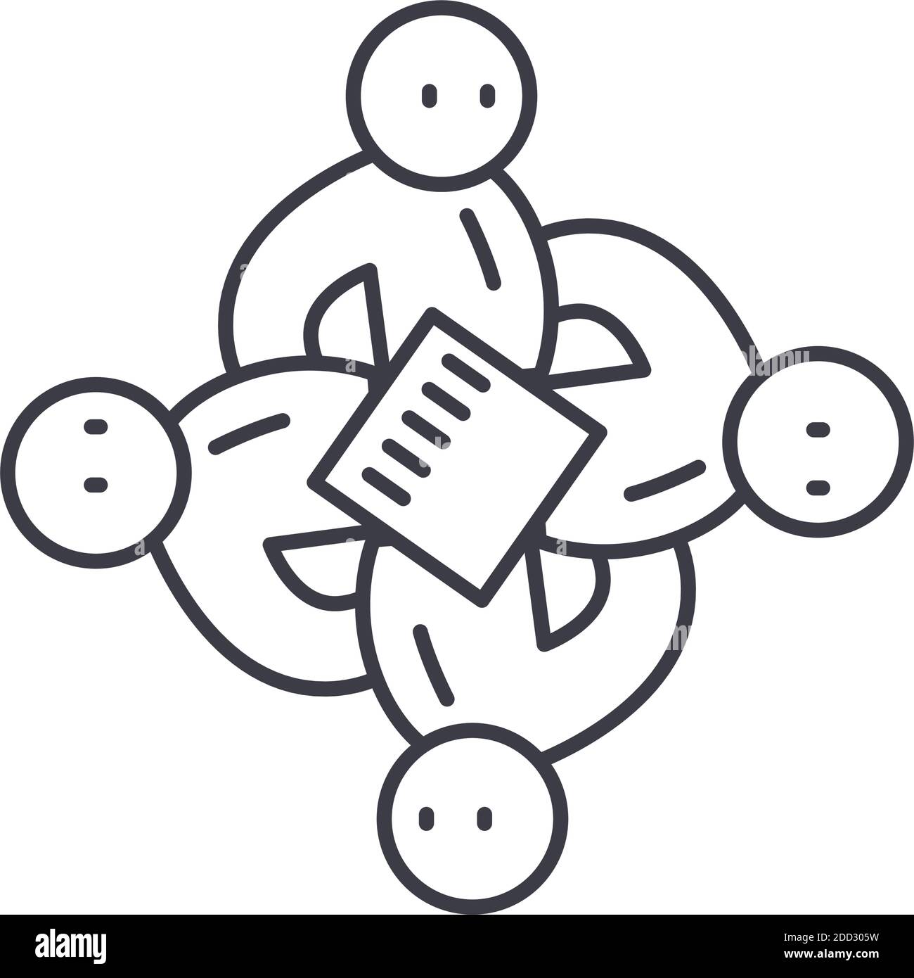Partners collaboration concept icon, linear isolated illustration, thin ...