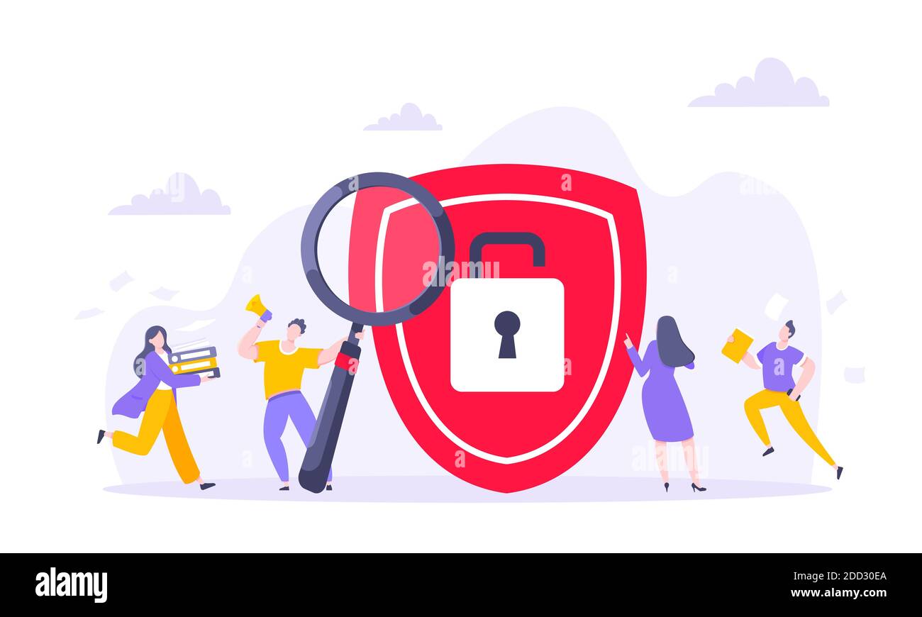 Privacy policy personal data protection business concept Stock Vector ...
