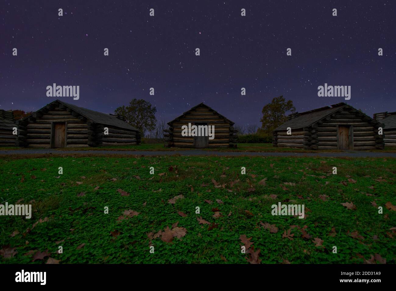 Reproduction Log Cabins at Valley National Historical Park With a