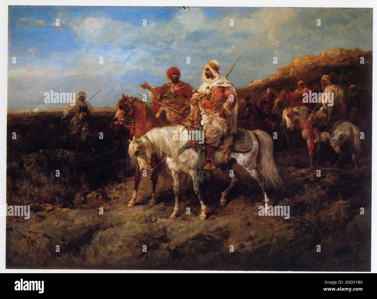 Adolf Schreyer. 1828-1899. Arab Horsemen Stock Photo