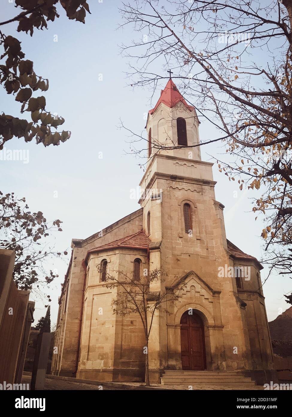 View to German church in “Elizabettali” german settlement village in  Georgia. Asureti Stock Photo - Alamy