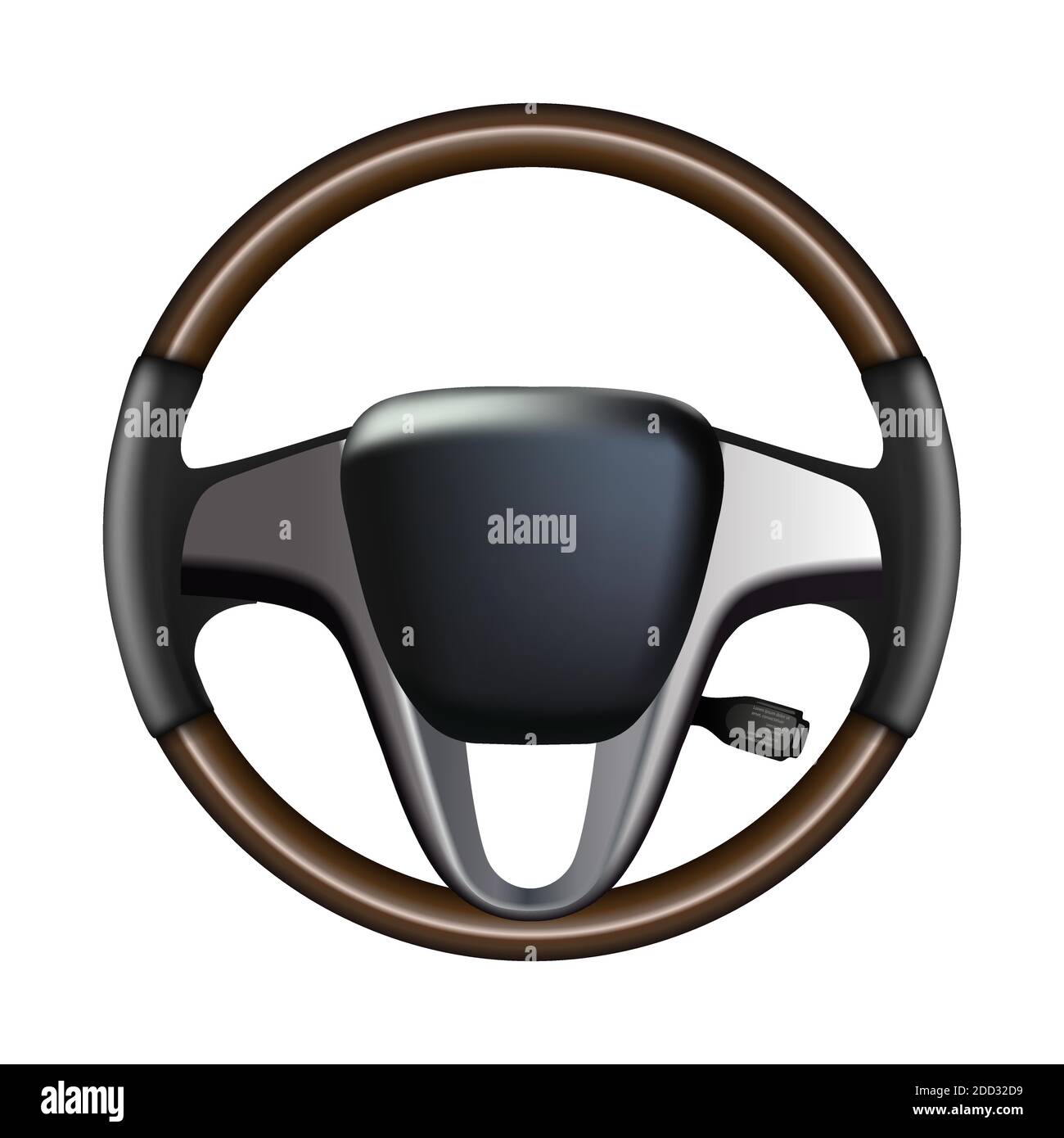 3d realistic car steering wheel, isolated on white background Stock