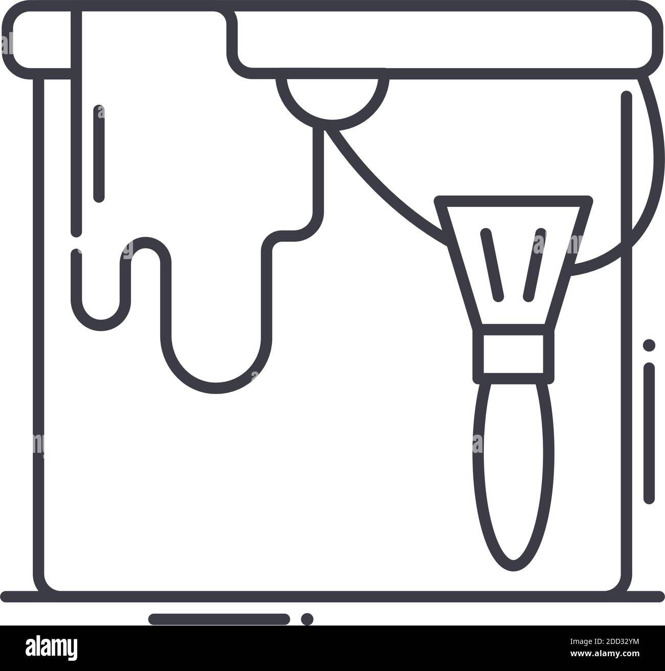 Paint bucket icon, linear isolated illustration, thin line vector, web ...