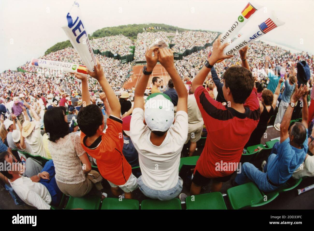 Crowd at the Davis Cup semifinal US vs Spain, Santander, Spain 2000 Stock Photo