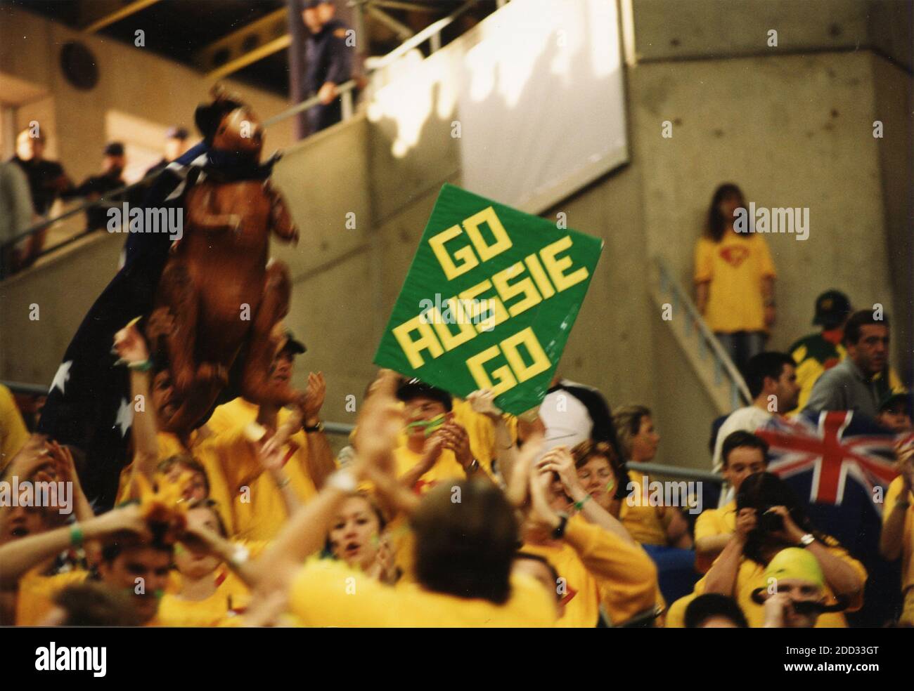 Australian supporters at the Davis Cup final, Barcelona, Spain 2000 Stock Photo