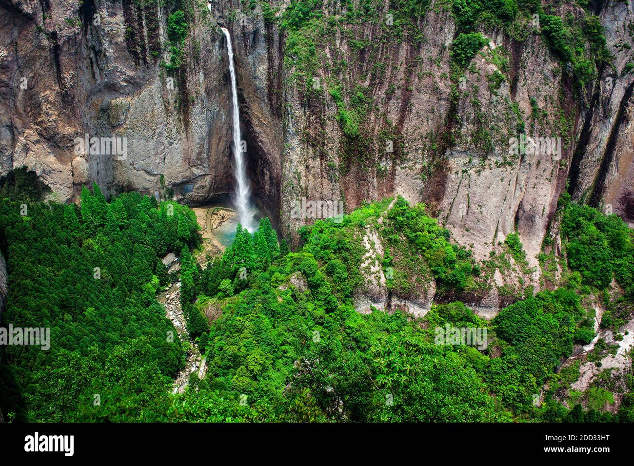Yandang mountain dragon qiushui waterfall Stock Photo
