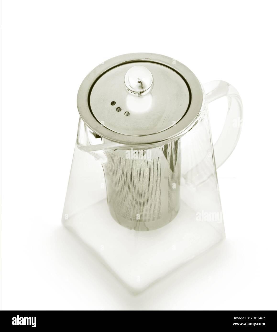 glassy brewing teapot, isolated on white Stock Photo Alamy