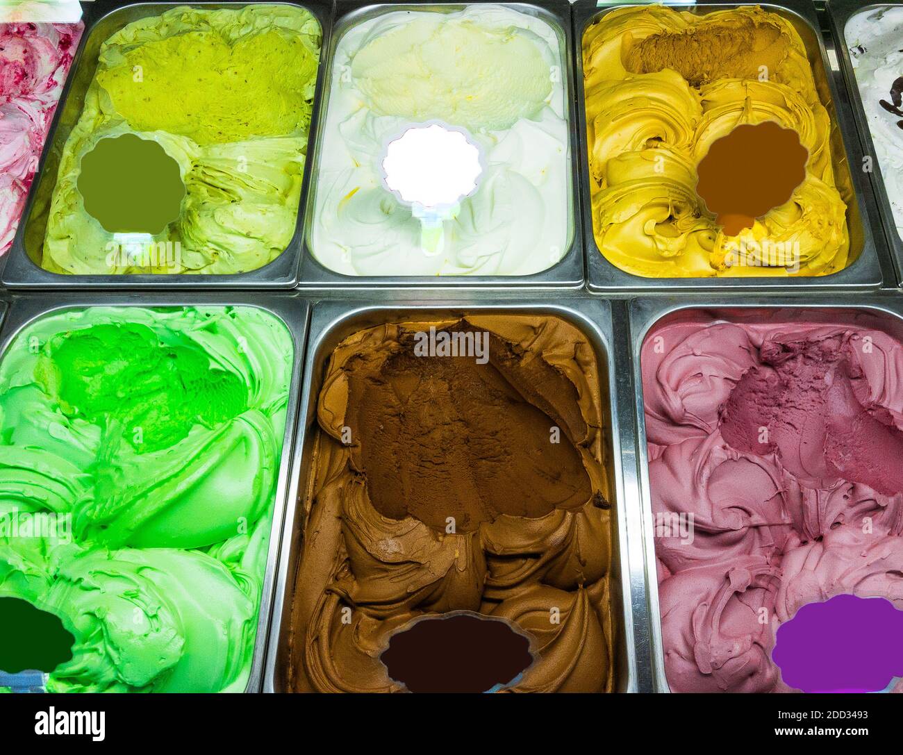 colorful ice cream in the refrigerated display Stock Photo Alamy