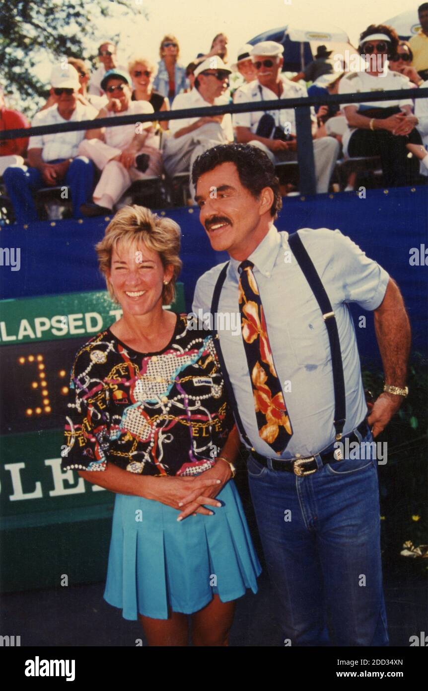 American tennis player Chris Evert and Burt Reynolds, 1992 Stock Photo ...