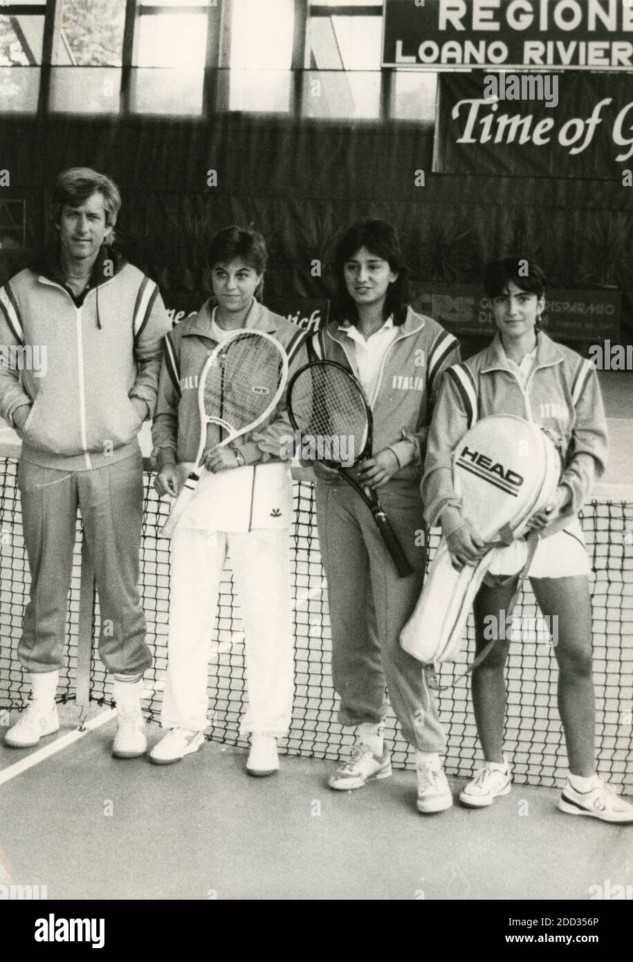 Italian tennis team players Di Domenico, Lapi, Dell'Orso, and Garrone,  1980s Stock Photo - Alamy