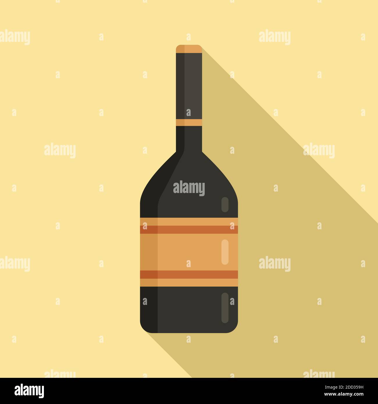 Duty free alcohol icon, flat style Stock Vector