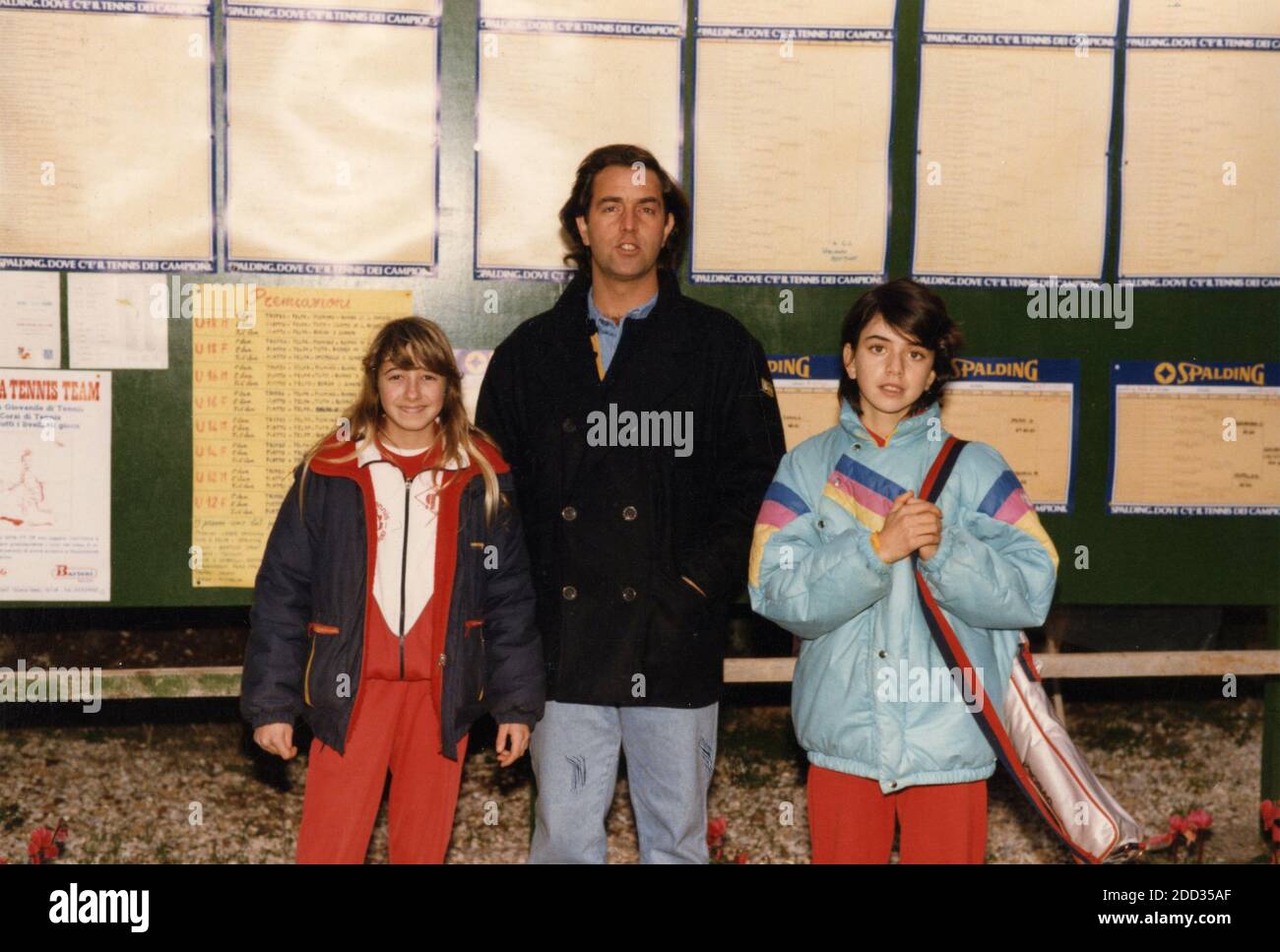 Italian tennis player Federica Fortuni (right) with Corrado Barazzutti and  Maffei, 1980s Stock Photo - Alamy