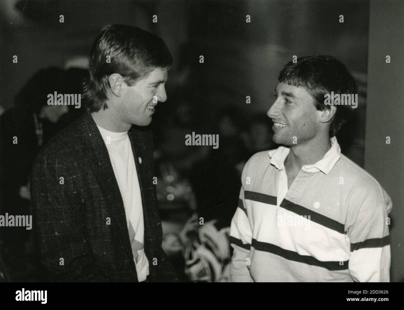 American tennis players Matt Anger and Greg Holmes, Philadelphia, USA 1987 Stock Photo