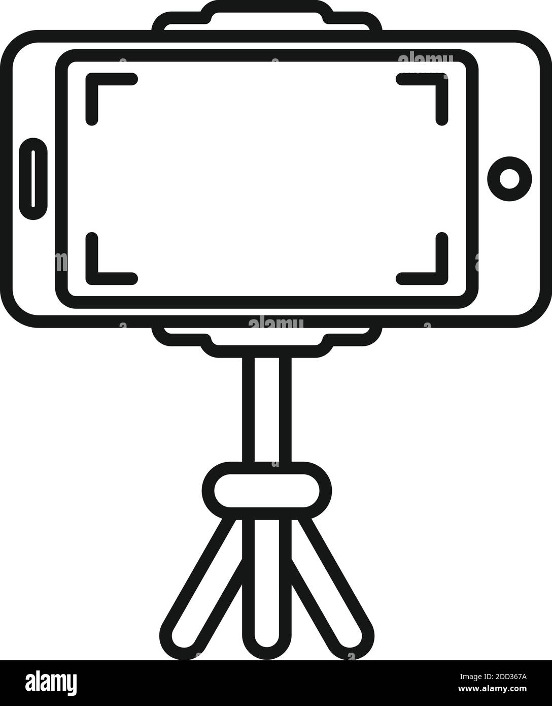 Smartphone tripod video record icon, outline style Stock Vector Image