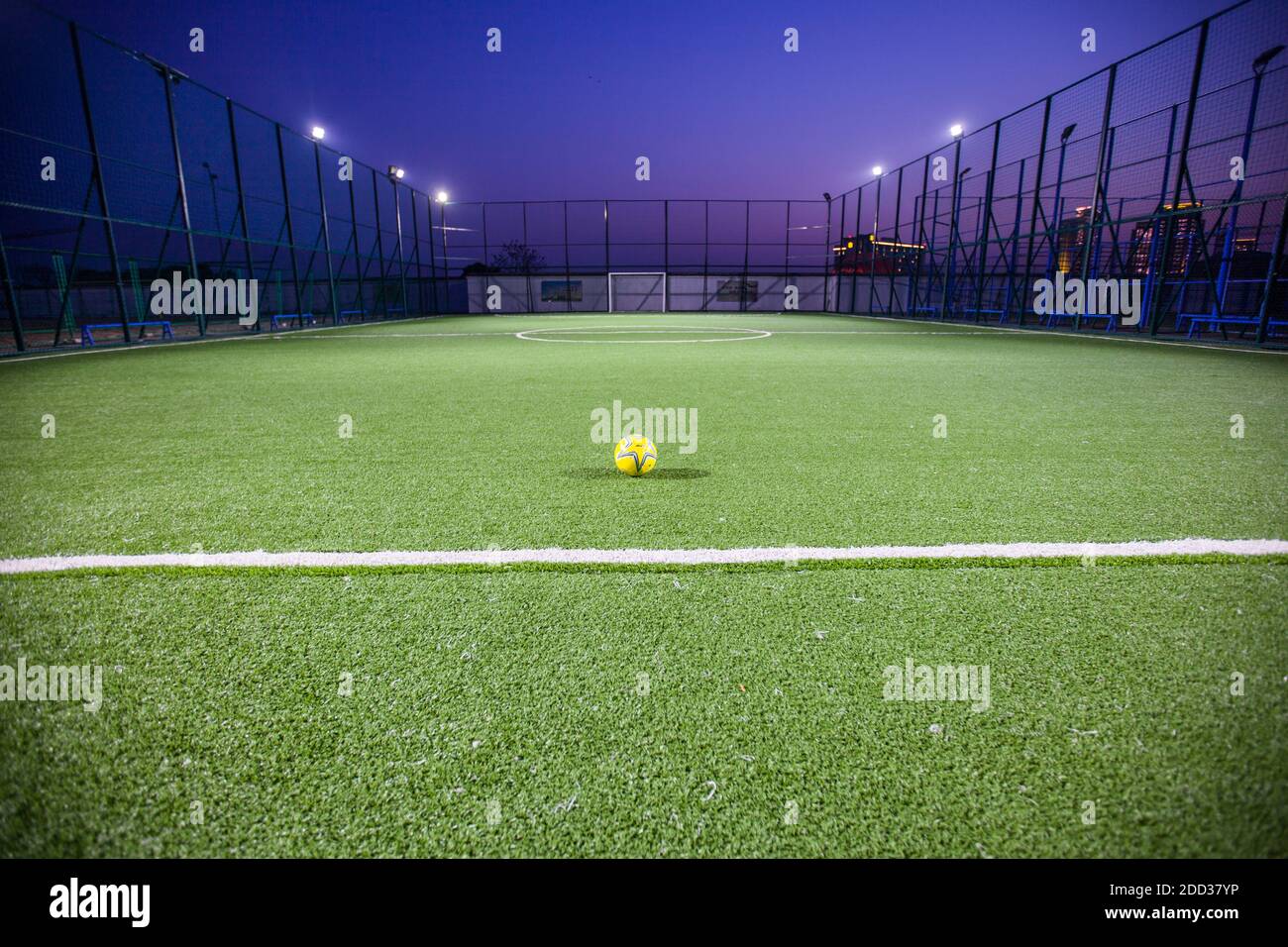 Cage five-a-side football field Stock Photo - Alamy