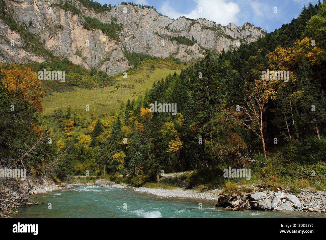 Gansu province zhuoni valley gully Stock Photo