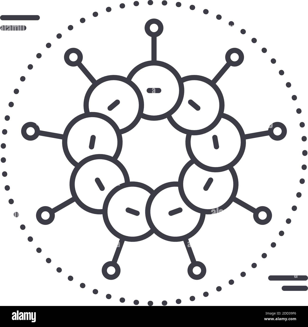 Organization chart concept icon, linear isolated illustration, thin line vector, web design sign, outline concept symbol with editable stroke on white Stock Vector