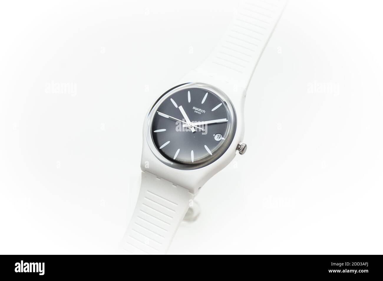Paris, France 07.10.2020 - Swatch cheapest trendy swiss made quartz watch  Stock Photo - Alamy