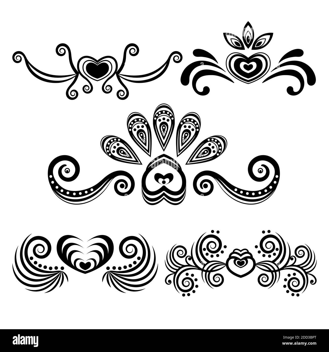 Set abstract floral ornament, delimiter, frame, border, pattern, black and white drawing with curls, swirl, flower, hear, decorative element, tattoo Stock Vector Image & Art - Alamy Set abstract floral ornament, delimiter, frame, border, pattern, black and white drawing with curls, swirl, flower, hear, decorative element, tattoo Stock Vector Image & Art - Alamy