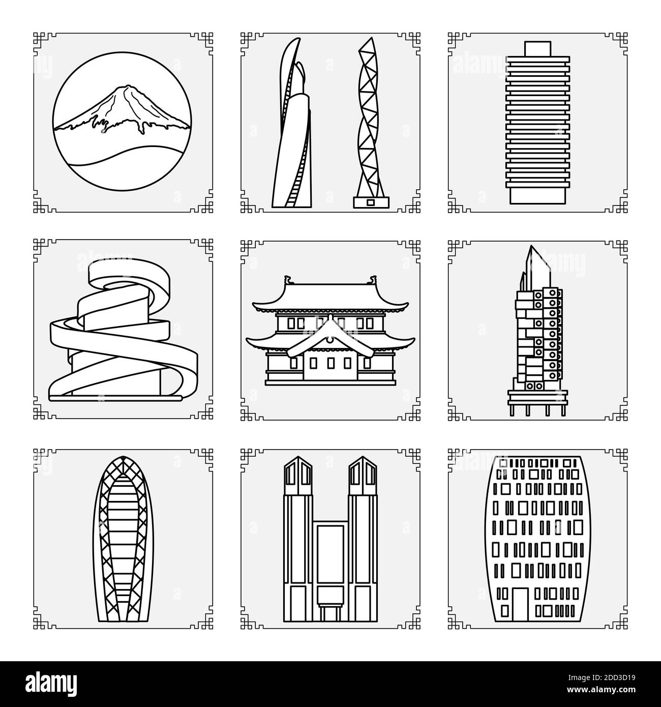 Symbols of Japanese culture Mount Fuji, unusual Japanese architecture ...
