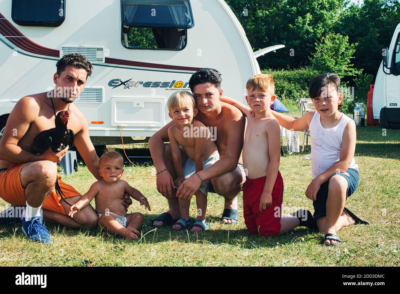 GREAT BRITAIN / England / Romani family set up camp in  Ham Lands, Richmond , Greater London on 18 May 2020 . Stock Photo