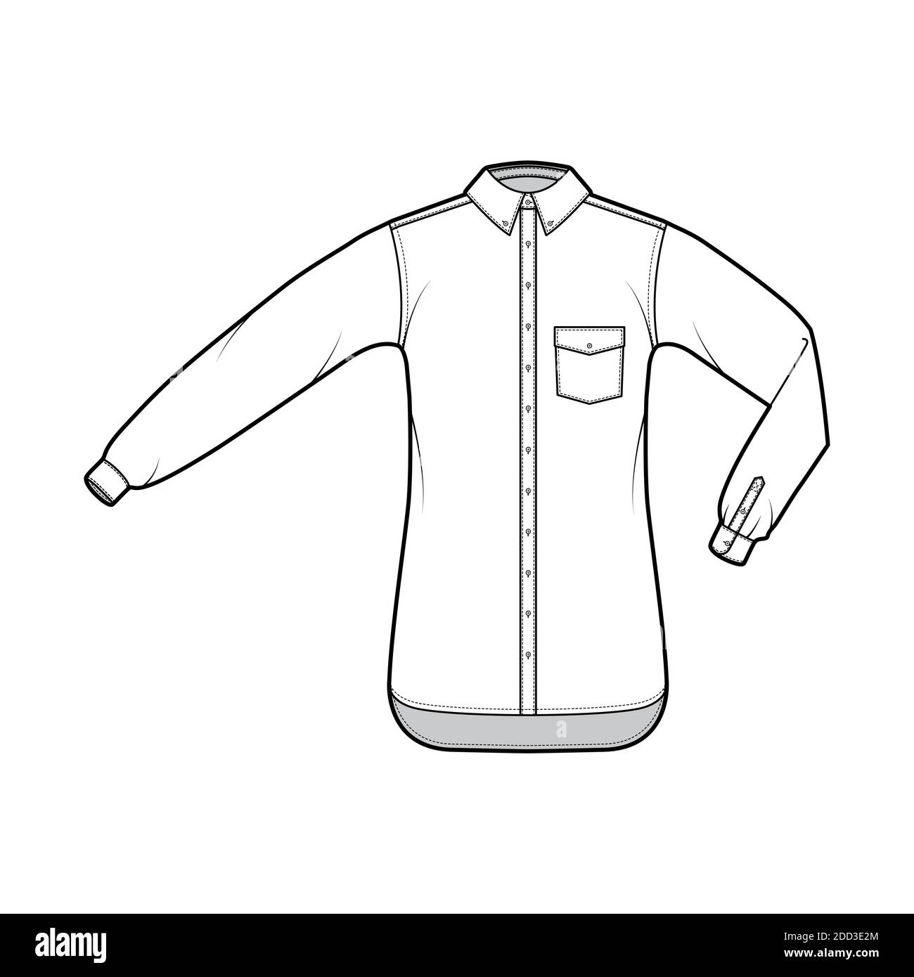 Button down shirt flat sketch hotsell