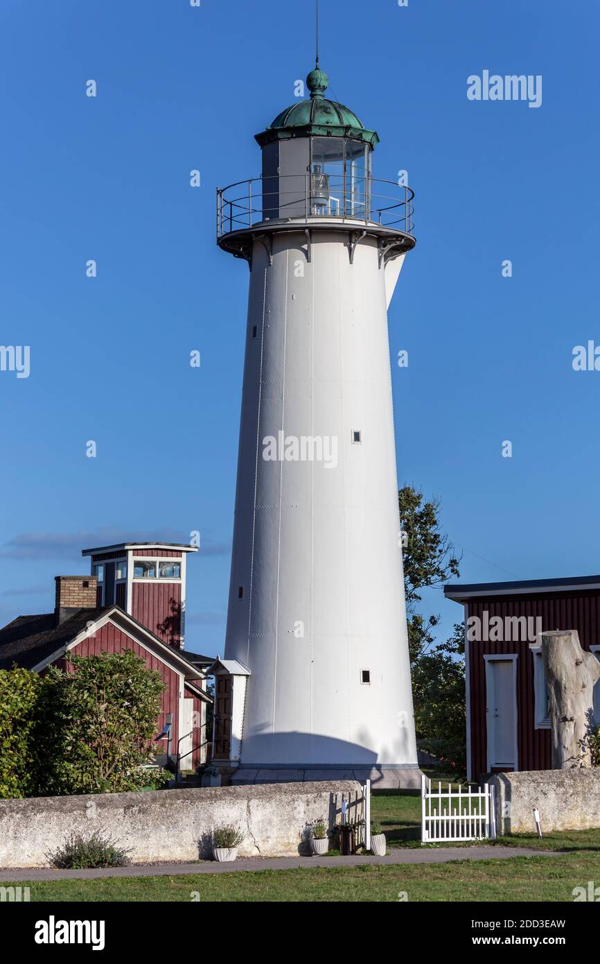 geography/travel, Sweden, Skane, Smygehamn, lighthouse Oestra Torp, at Smygehamn, Skane, South Sweden, Additional-Rights-Clearance-Info-Not-Available Stock Photo