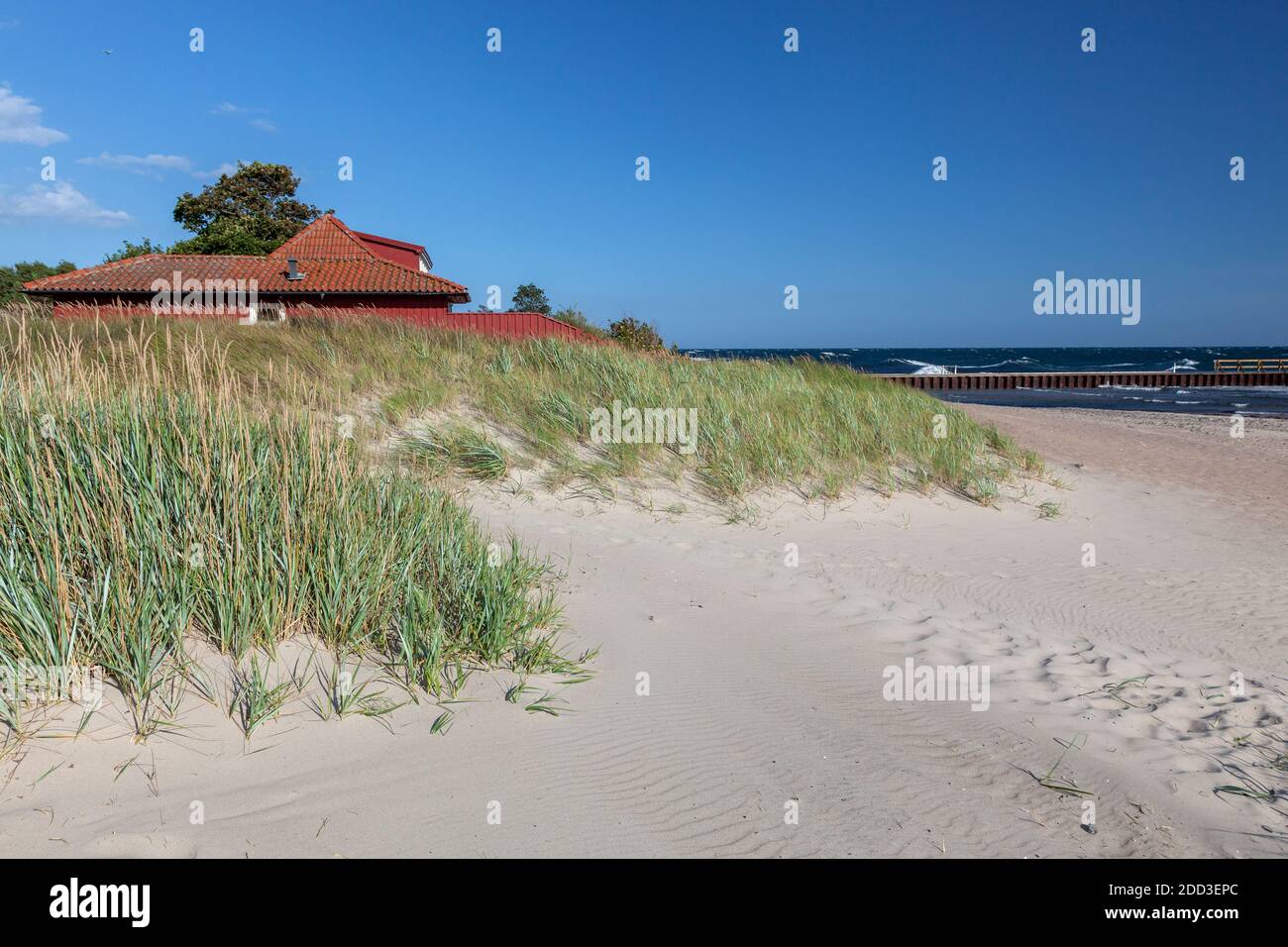 geography / travel, Sweden, Skane, Loederup, beach at Loederups lido, Ystad, Skane, South Sweden, Additional-Rights-Clearance-Info-Not-Available Stock Photo