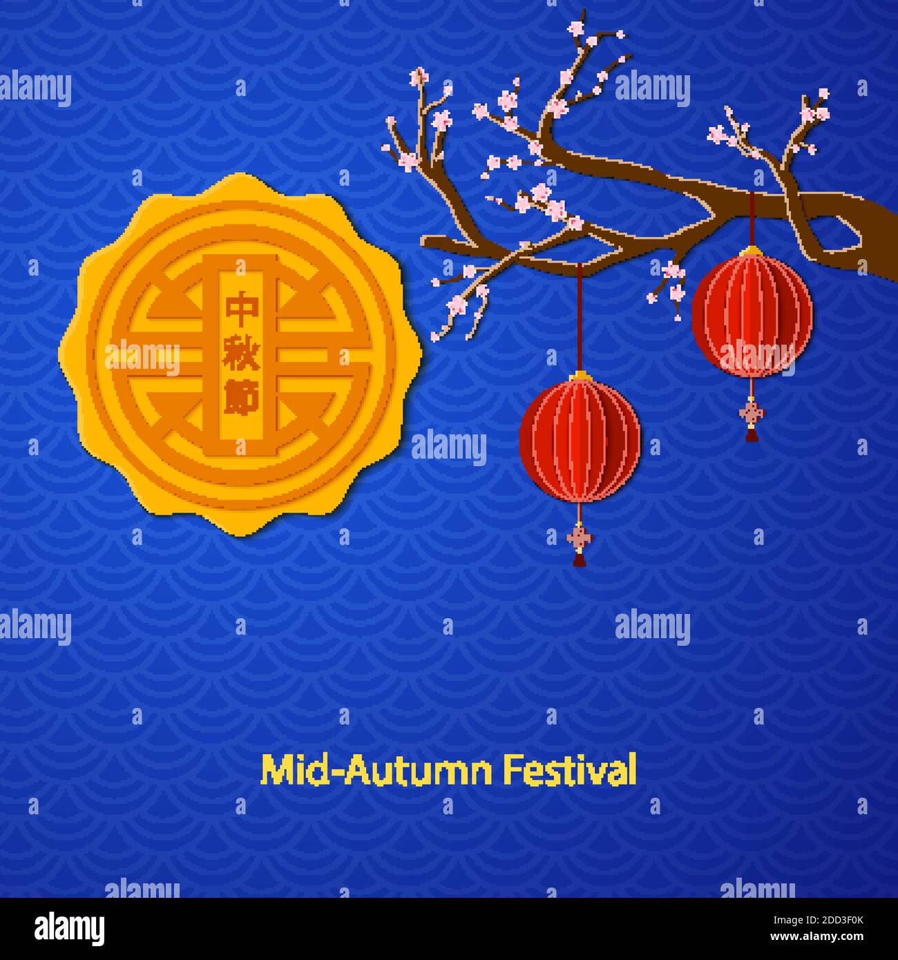 Chinese mid Autumn Festival design. Holiday background with asian moon ...