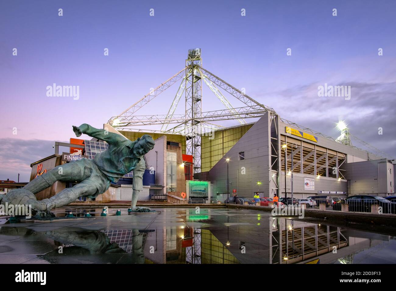 Preston, Lancashire. The Sir Tom Finney statue outside Deepdale