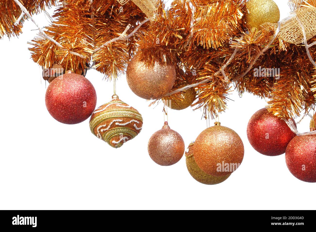 Christmas ornaments on white background Stock Photo