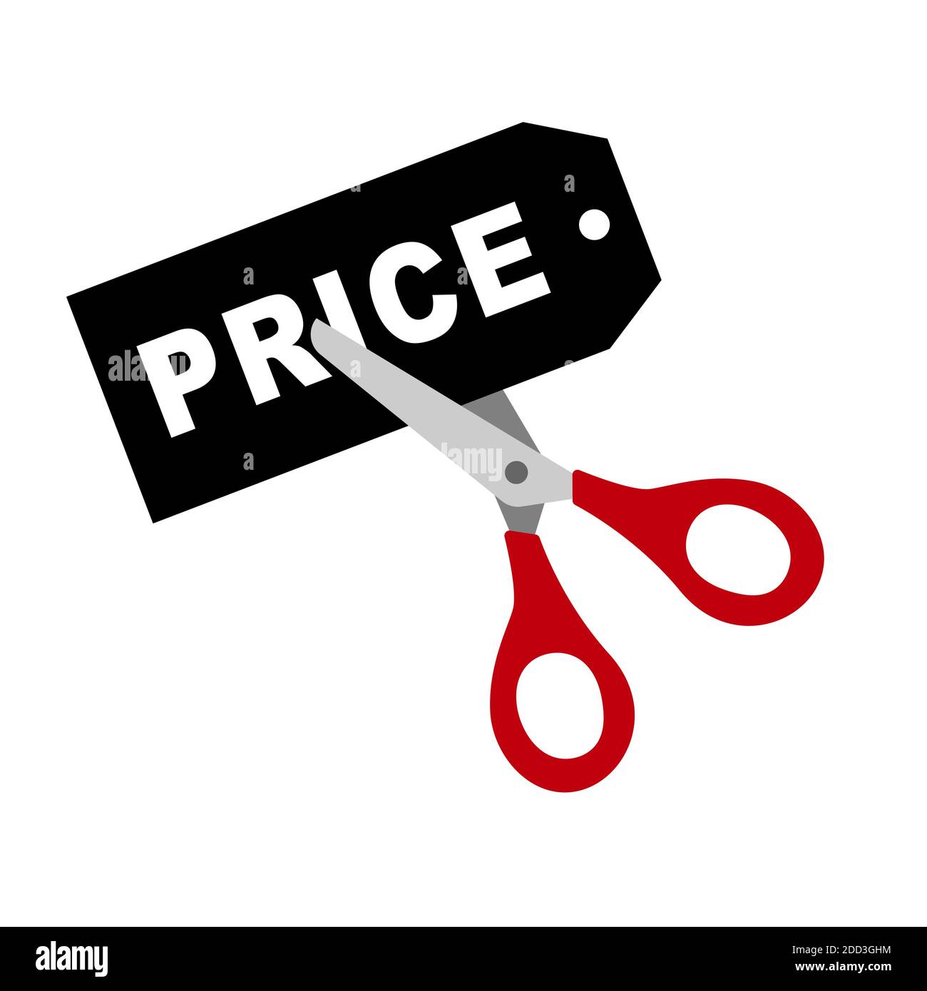 scissors cut the label price. vector illustration Stock Vector Image