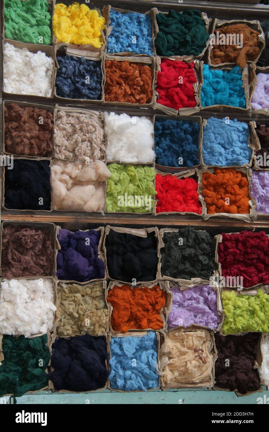 The Storage Boxes for Coloured Wool, Yarn and Material Stock Photo Alamy