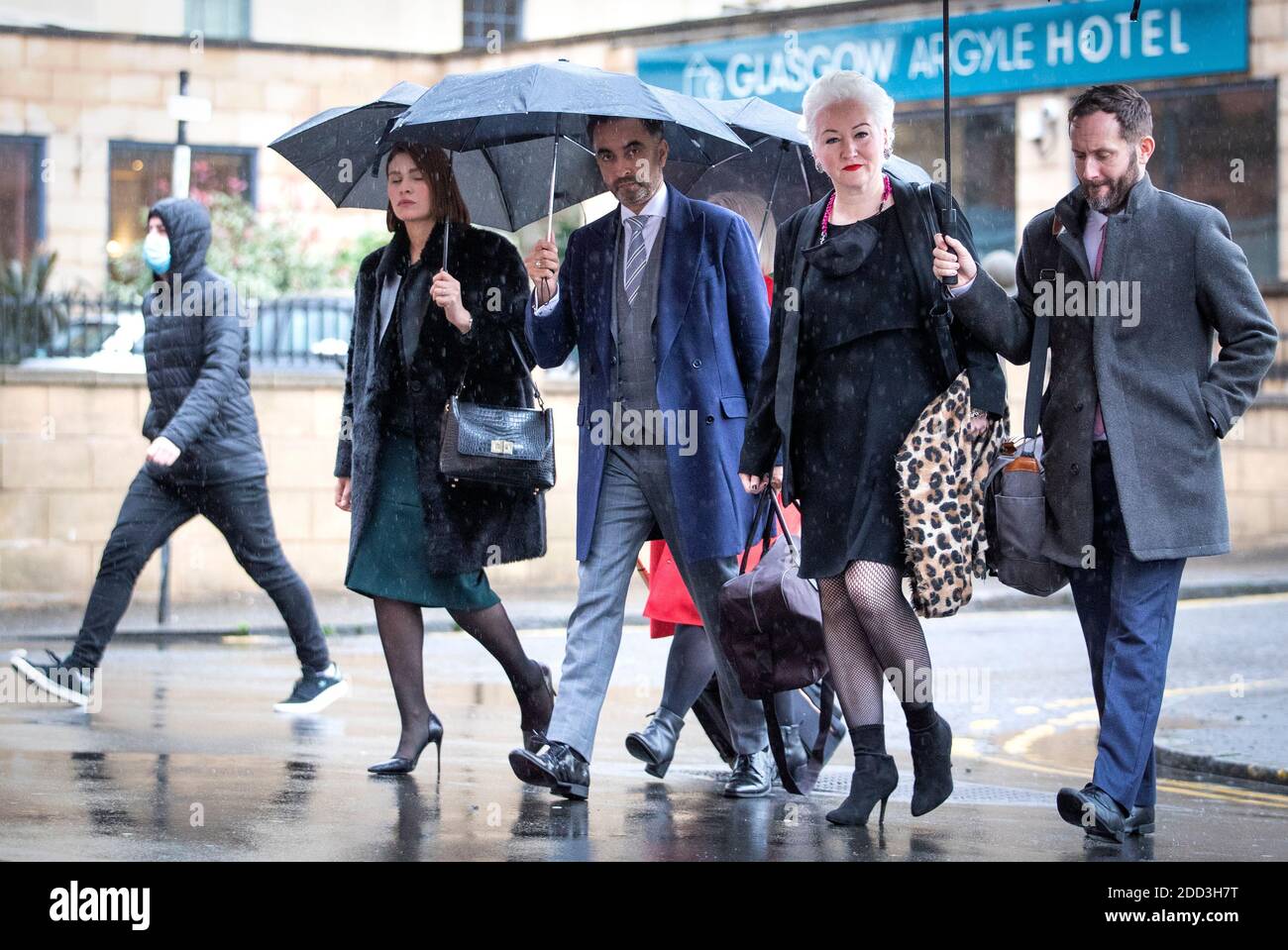 Lawyer Aamer Anwar arrives in Glasgow for the start of the posthumous appeal against the conviction of Abdelbaset al-Megrahi for the Lockerbie bombing at the High Court of Justiciary in Edinburgh. Stock Photo