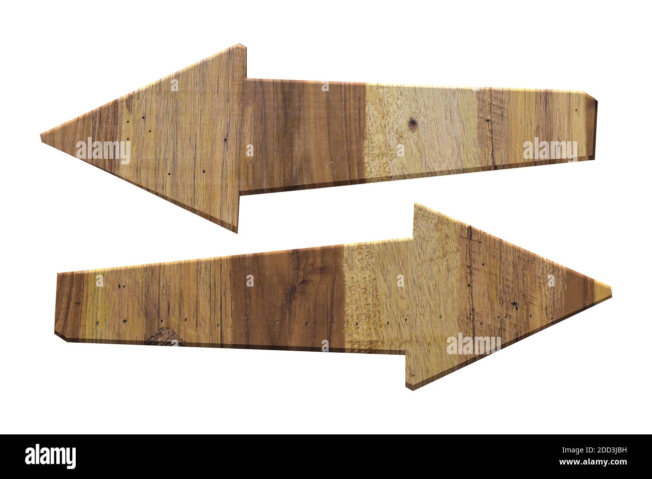 Wood arrow sign isolated on white background Stock Photo - Alamy