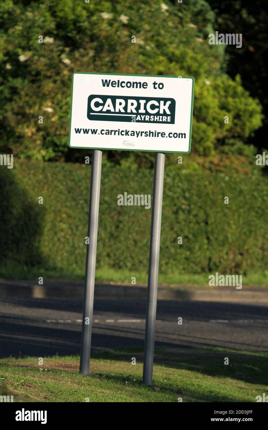 Sign to Carrick, Ayrshire, Scotland UK Stock Photo Alamy