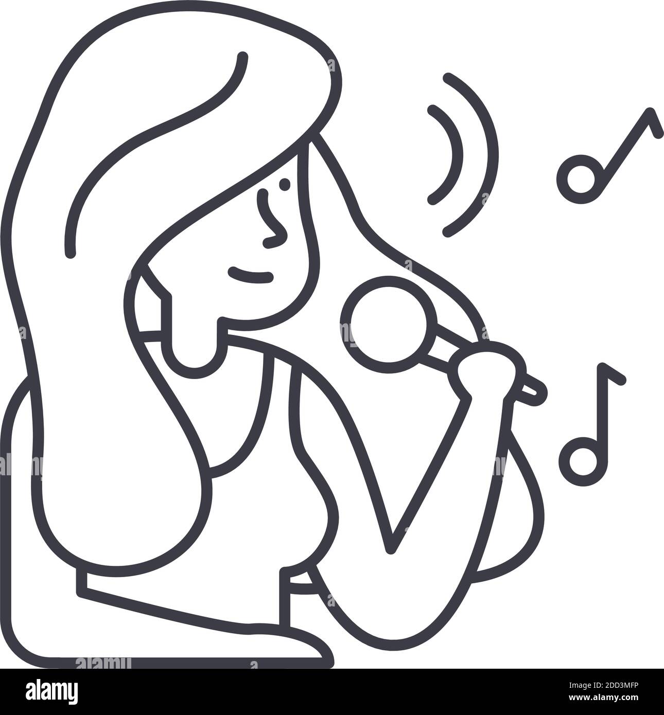 Female singer icon, linear isolated illustration, thin line vector, web  design sign, outline concept symbol with editable stroke on white  background Stock Vector Image & Art - Alamy