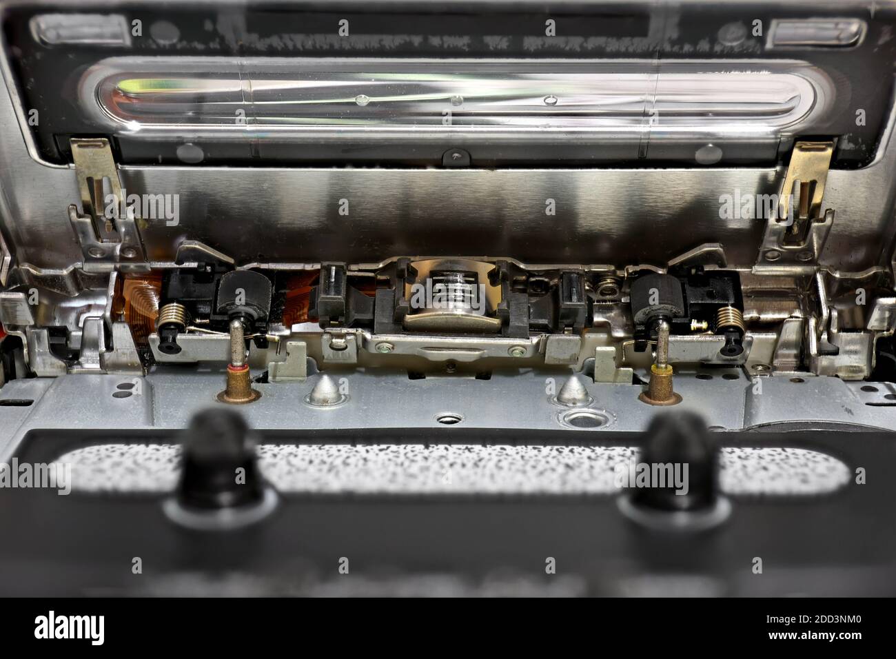 Macro Photography of Mechanism Details of a Cassette Player Stock Photo