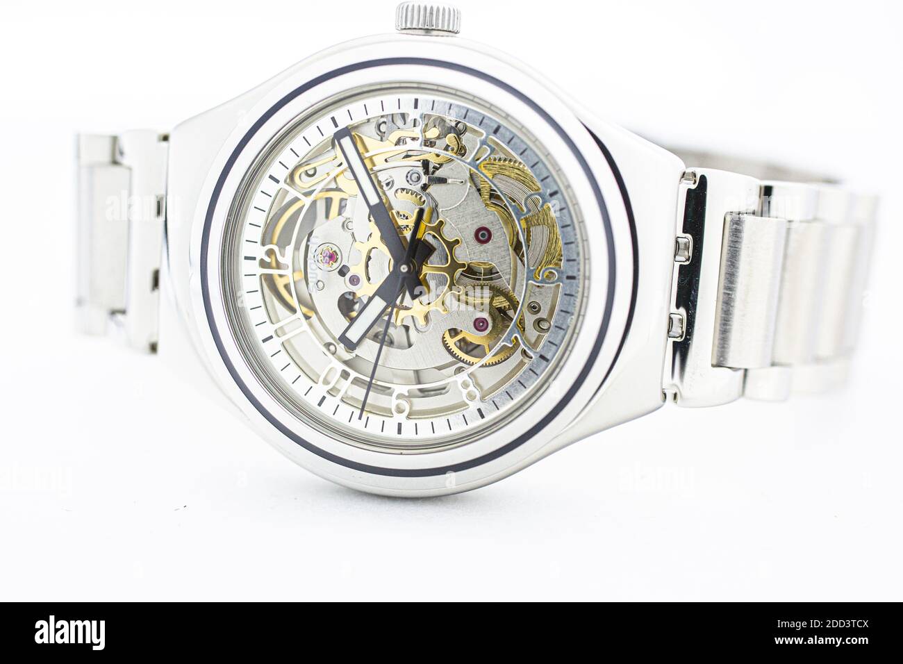 London, GB 07.10.2020 - Swatch swiss made mechanical watch sceletone dial  Stock Photo - Alamy