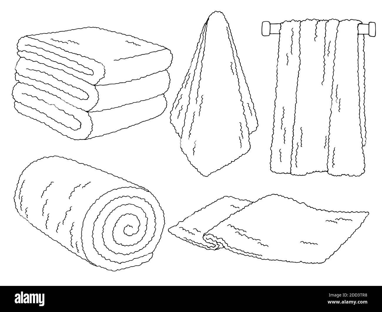 Premium Vector | Towel hanging bathroom hand drawn sketch line drawing  vector icon cartoon illustration