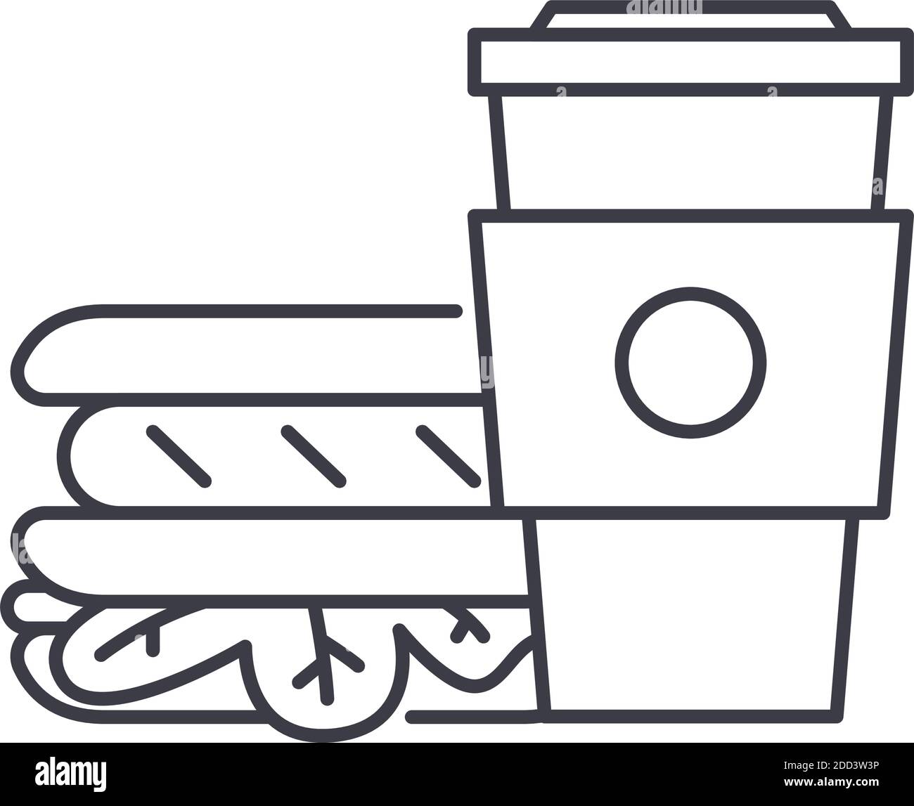 Fastfood icon, linear isolated illustration, thin line vector, web ...